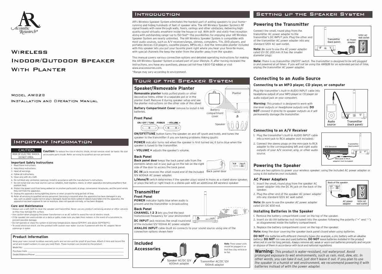 Acoustic Research Speaker System AW828-page_pdf